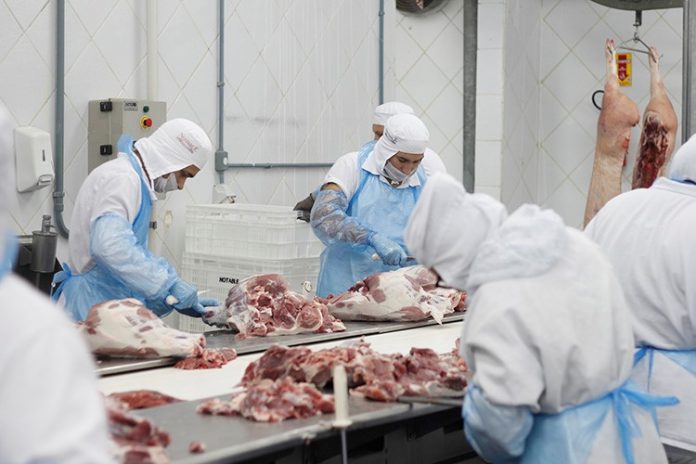 #PraCegoVer Na foto, um industria de abate de suínos